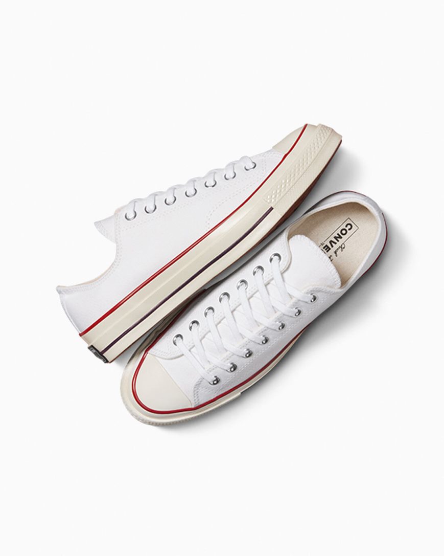 Dámské Boty Nízké Converse Chuck 70 Vintage Platene Bílé Tmavě Červené | CZ NZML75